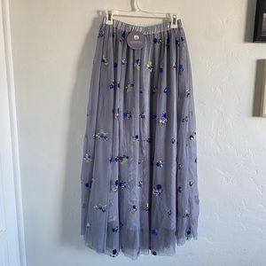 Floor length chiffon skirt with sequin detailing